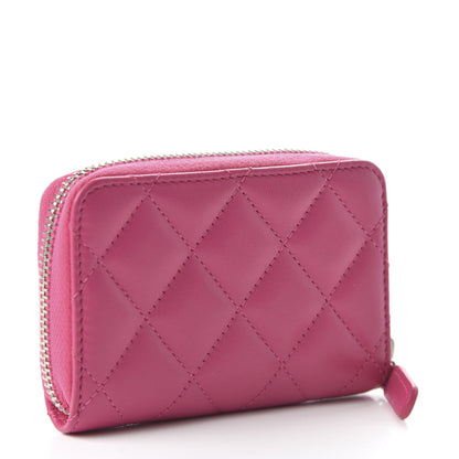 Chanel Lambskin Quilted Zip Around Coin Purse Pink 3 of 11