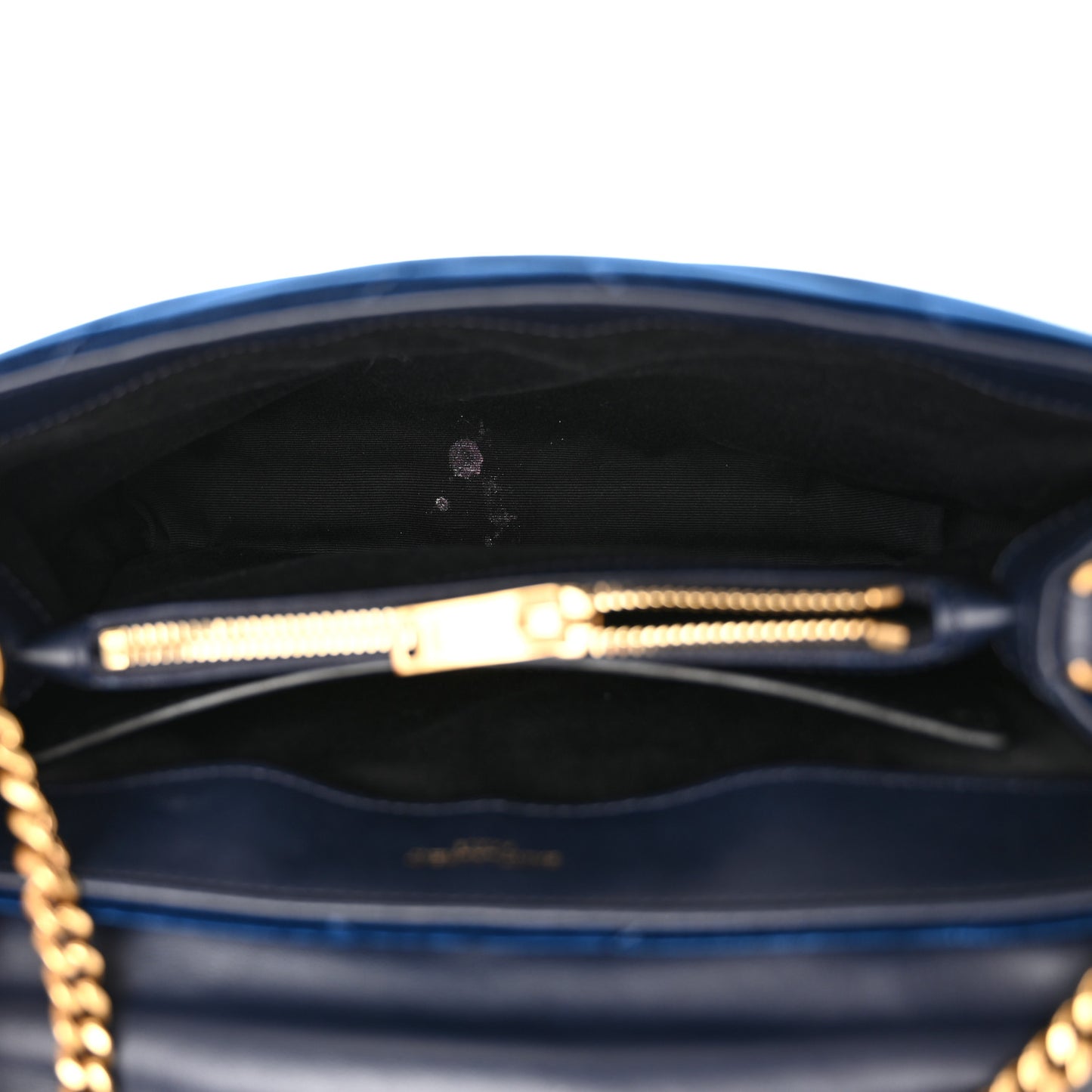 Velvet Y Quilted Monogram Small Loulou Chain Satchel Medium Blue