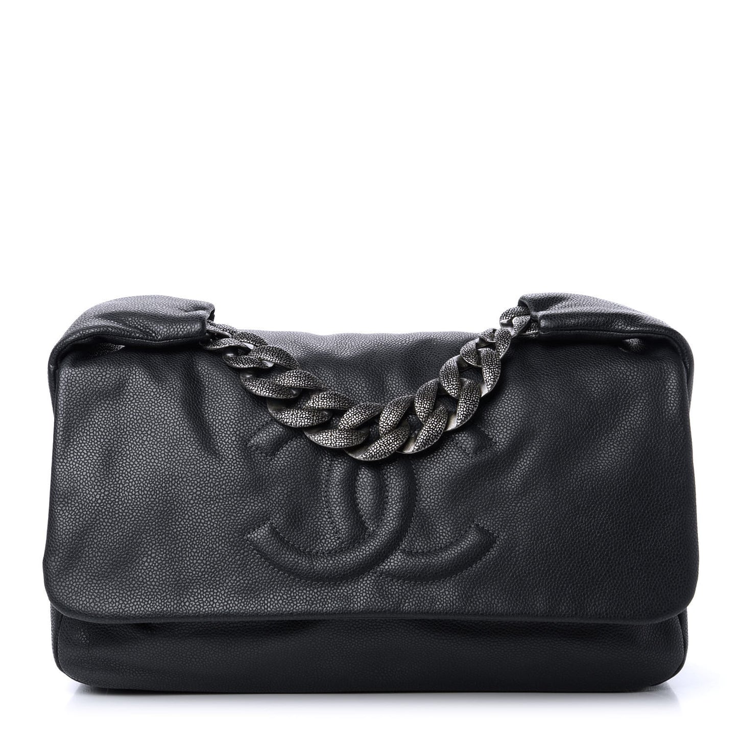 Caviar 31 Flap Shoulder Bag Black
