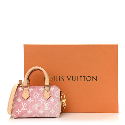 Louis Vuitton Monogram Jacquard Denim Nano Speedy Bandouliere Pink 10 of 10