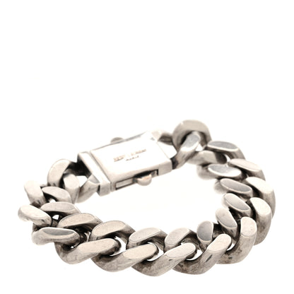 Saint Laurent Metal Curb Chain Bracelet Oxidized Silver 1 of 4