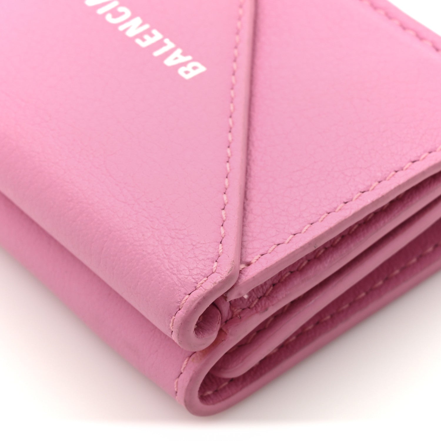 Balenciaga Grained Calfskin Logo Envelope Card Case Wallet Rose Magenta 10 of 12