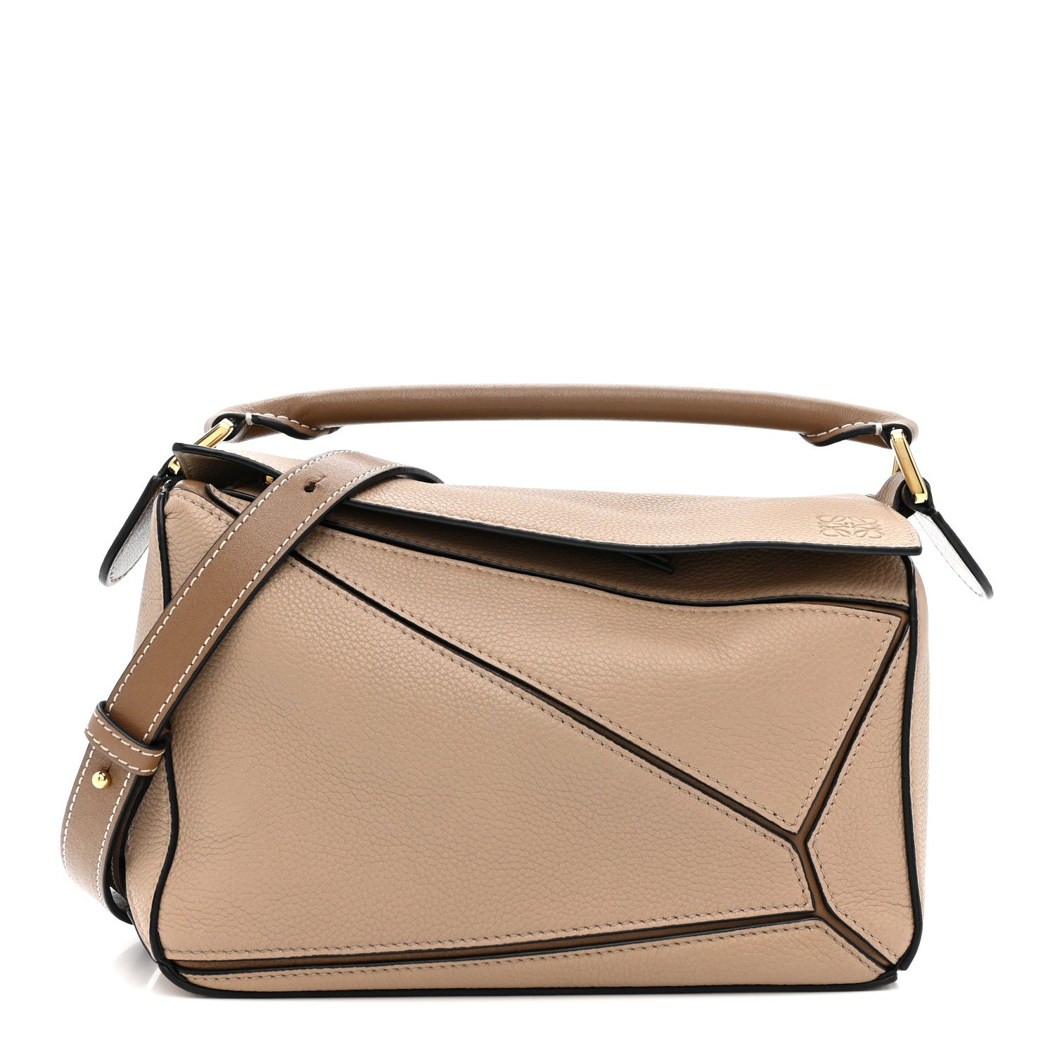 Loewe Grained Calfskin Small Puzzle Bag Sand Mink 1 of 12