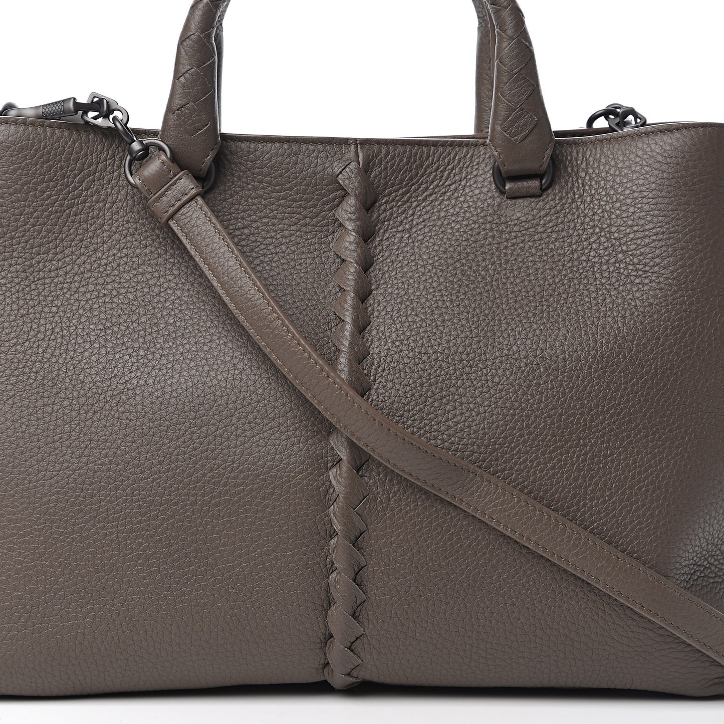 Cervo Deerskin Braided Tote Brown