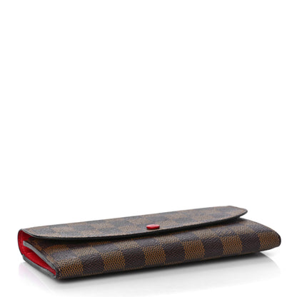 Louis Vuitton Damier Ebene Emilie Wallet Red 4 of 8