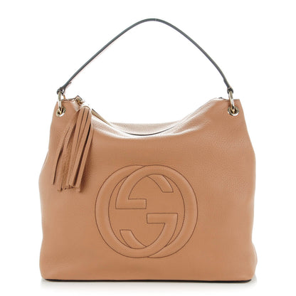 Gucci Pebbled Calfskin Large Soho Hobo Camelia 1 of 7