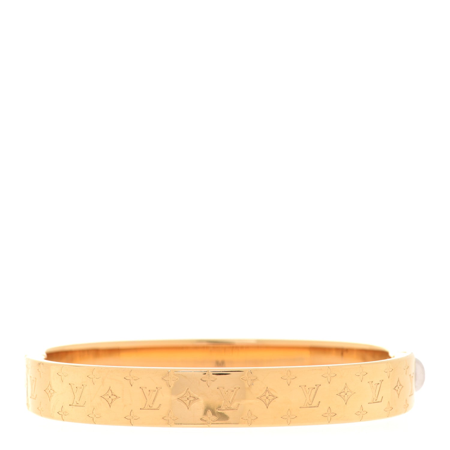 Louis Vuitton Brass Monogram Nanogram Cuff M Gold 3 of 6