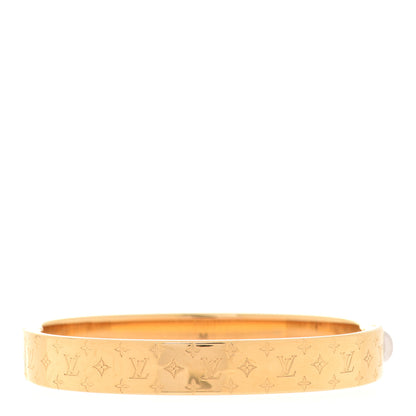 Louis Vuitton Brass Monogram Nanogram Cuff M Gold 3 of 6