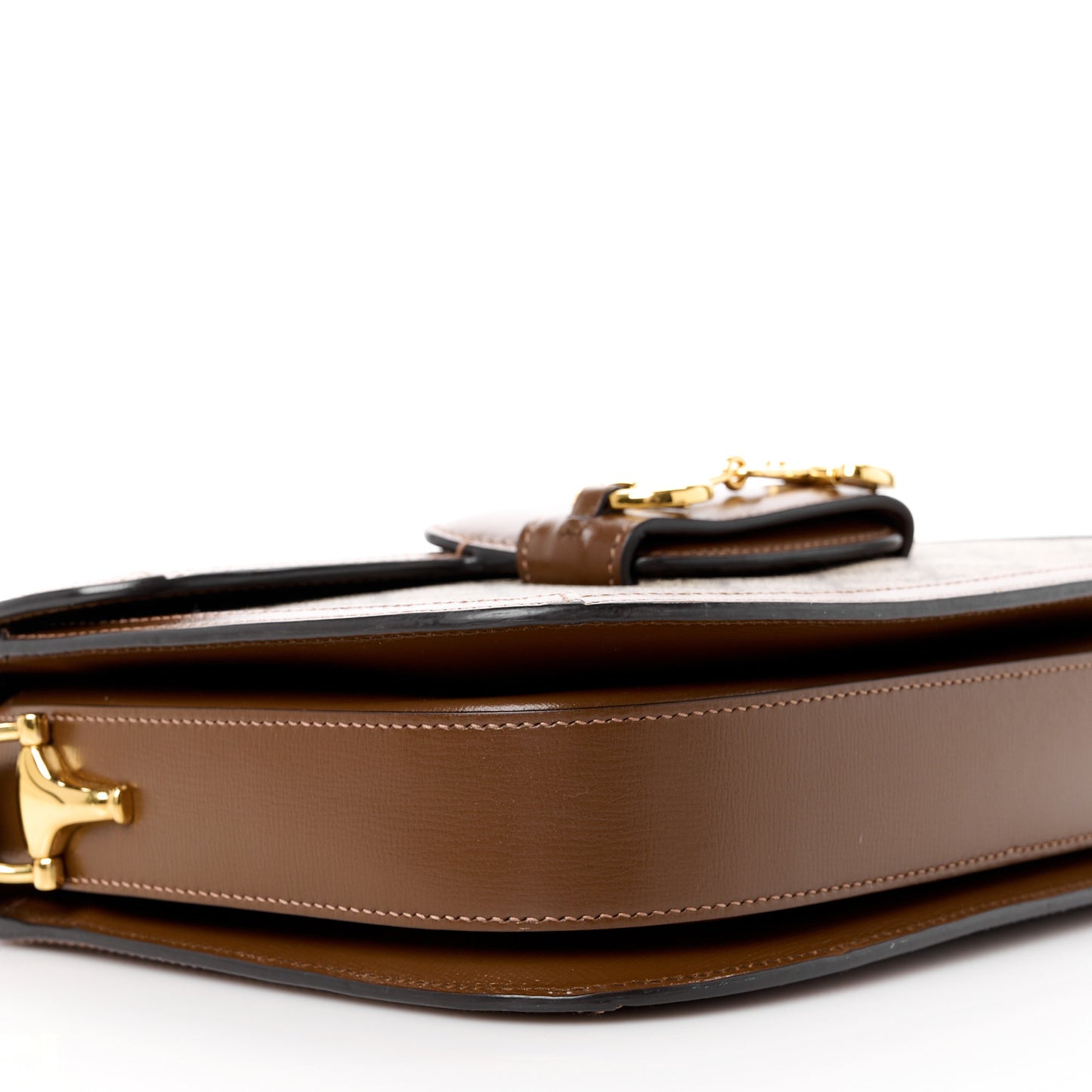 GG Supreme Monogram Horsebit 1955 Shoulder Bag Beige Brown Sugar