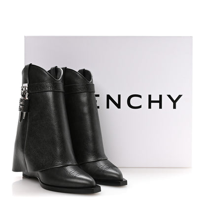 Givenchy Aged Calfskin Cowboy Shark Lock Ankle 37 Black 8 of 8