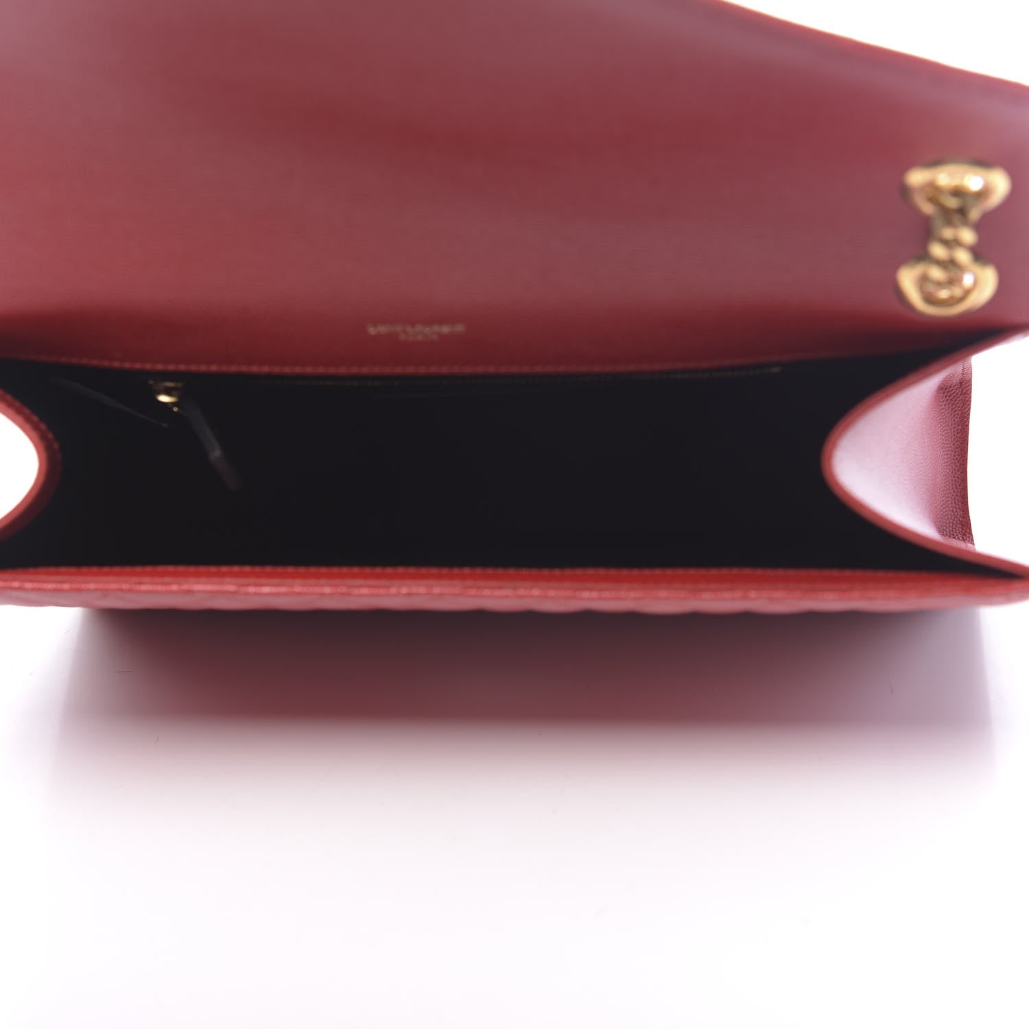 Saint Laurent Grain De Poudre Mixed Matelasse Large Triquilt Monogram Satchel New Red 5 of 9