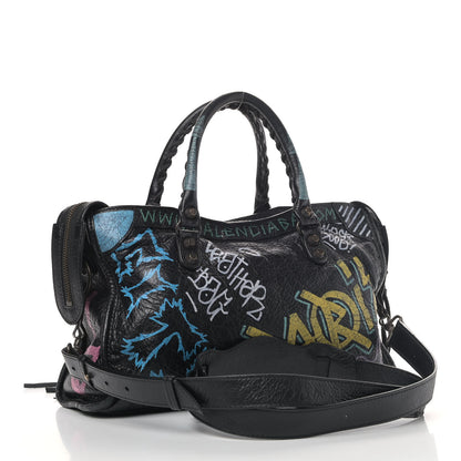 Balenciaga Agneau Graffiti All Over Classic Hardware S City Black Multicolor 2 of 6