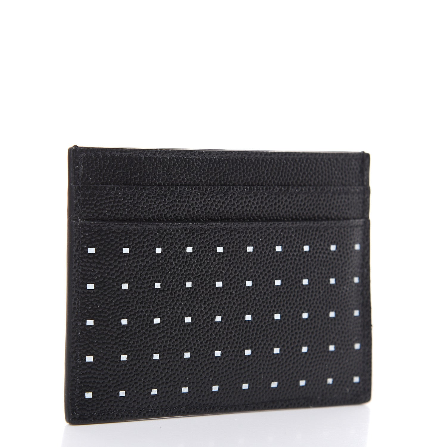 Saint Laurent Grain De Poudre Geo Print Monogram Credit Card Case Black White 3 of 7