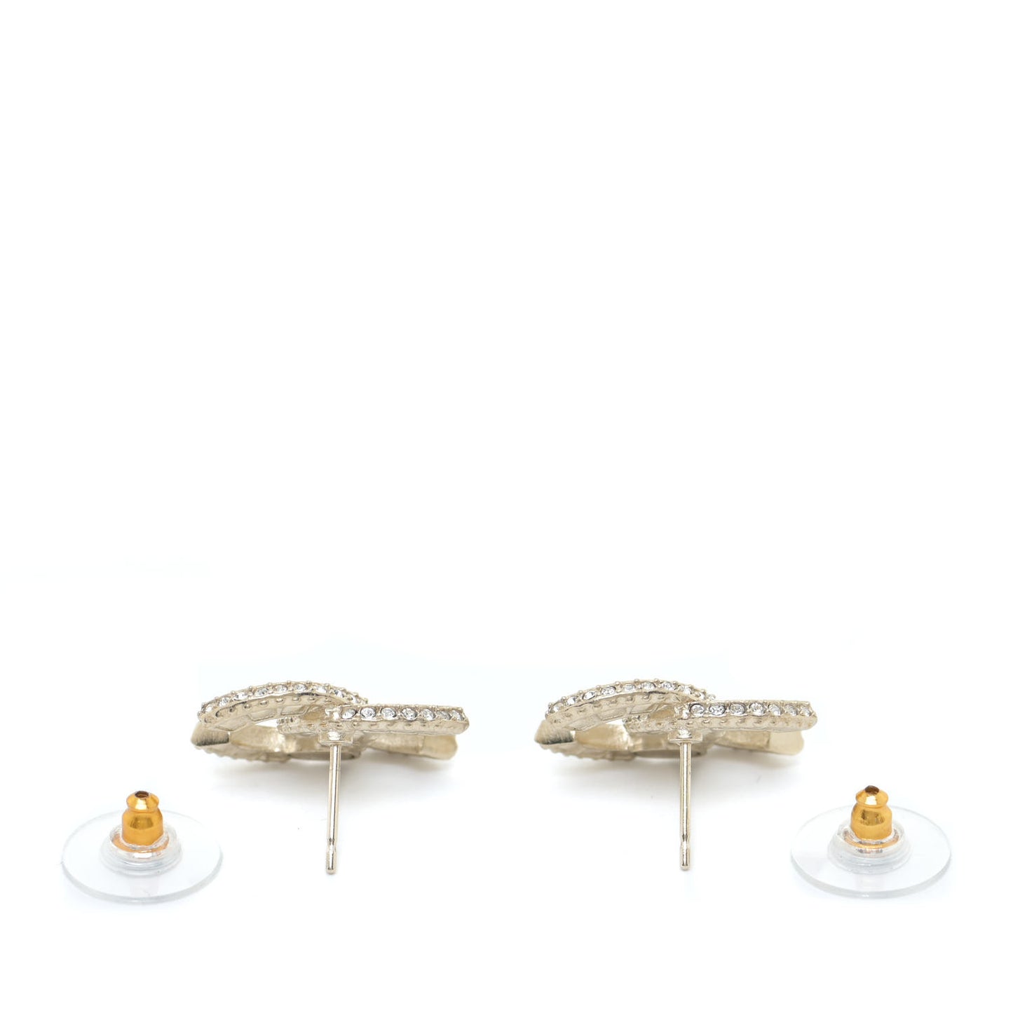 Crystal Timeless CC Earrings Light Gold