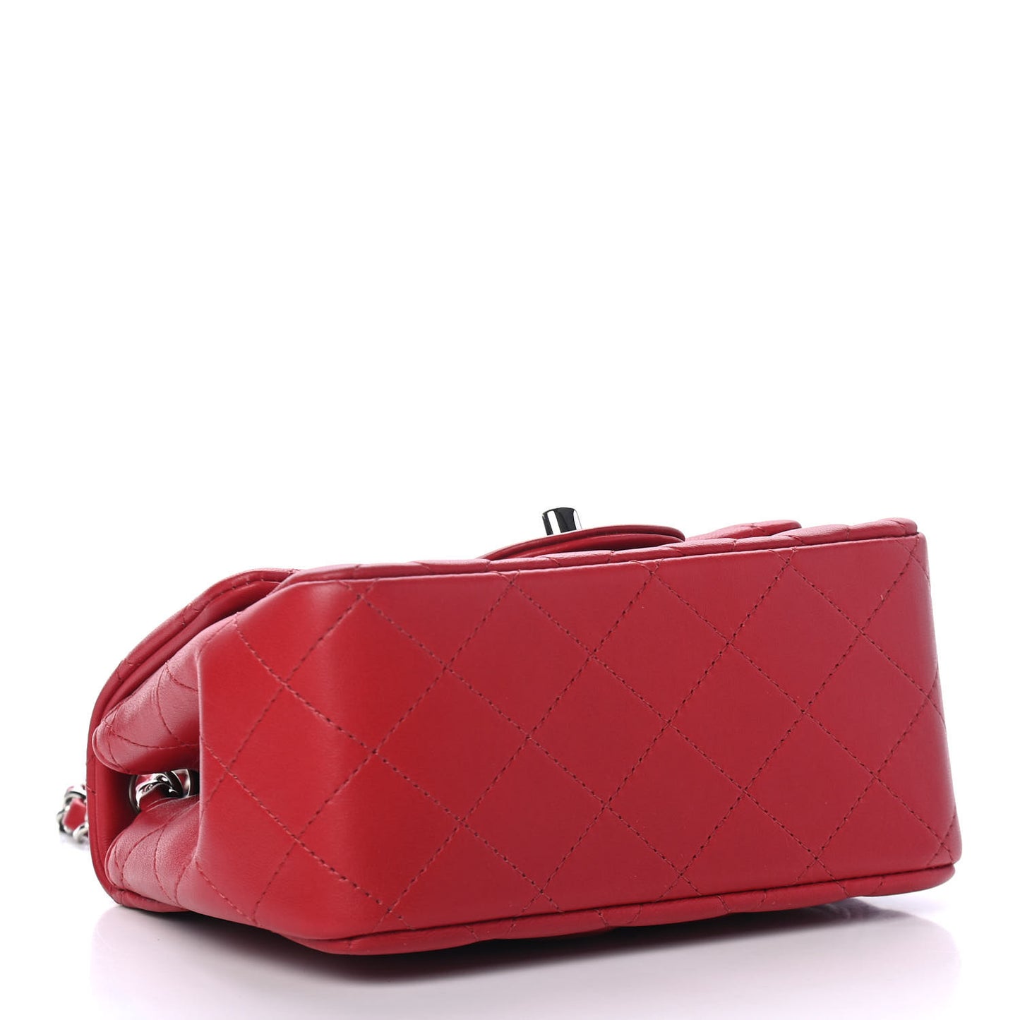 Lambskin Quilted Mini Square Flap Red