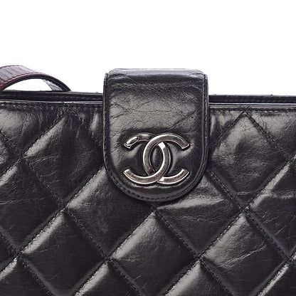 Chanel Aged Calfskin Quilted Zip Clutch Black 8 of 10