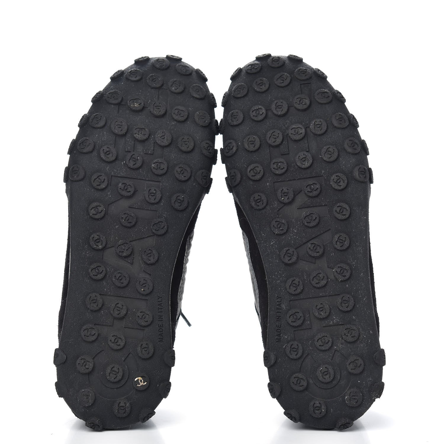 Chanel Nylon Calfskin CC Sneakers 38 Black Grey White 5 of 11
