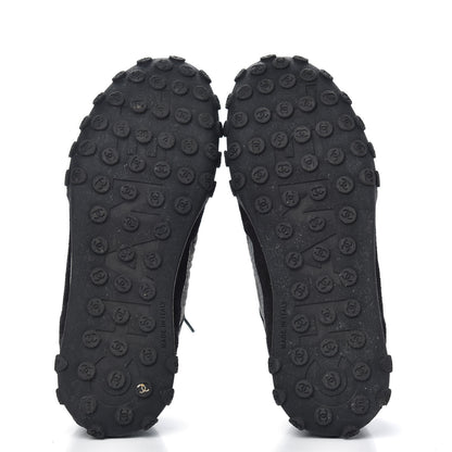Chanel Nylon Calfskin CC Sneakers 38 Black Grey White 5 of 11