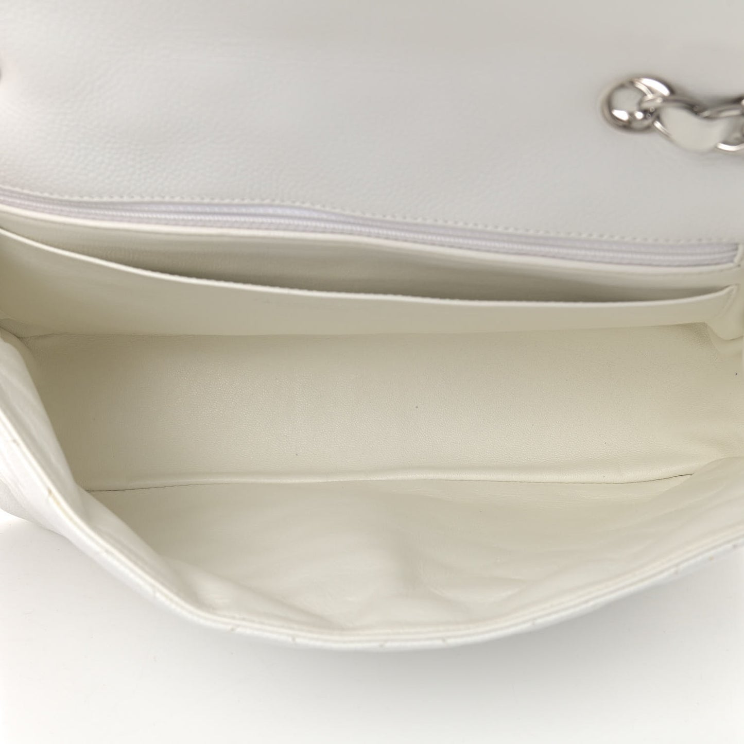Caviar Quilted Jumbo Single Flap White