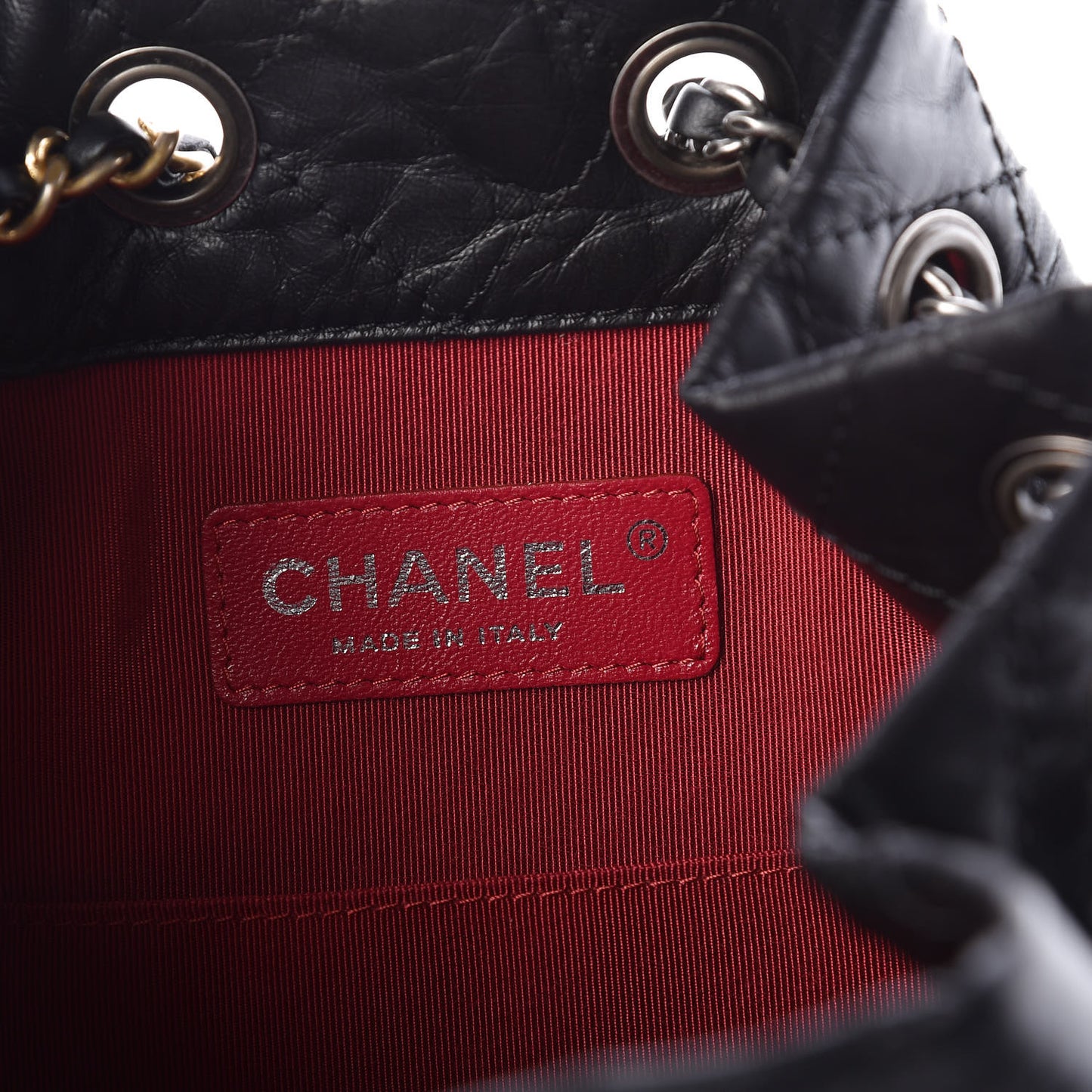 Aged Calfskin Quilted Small Gabrielle Backpack Black