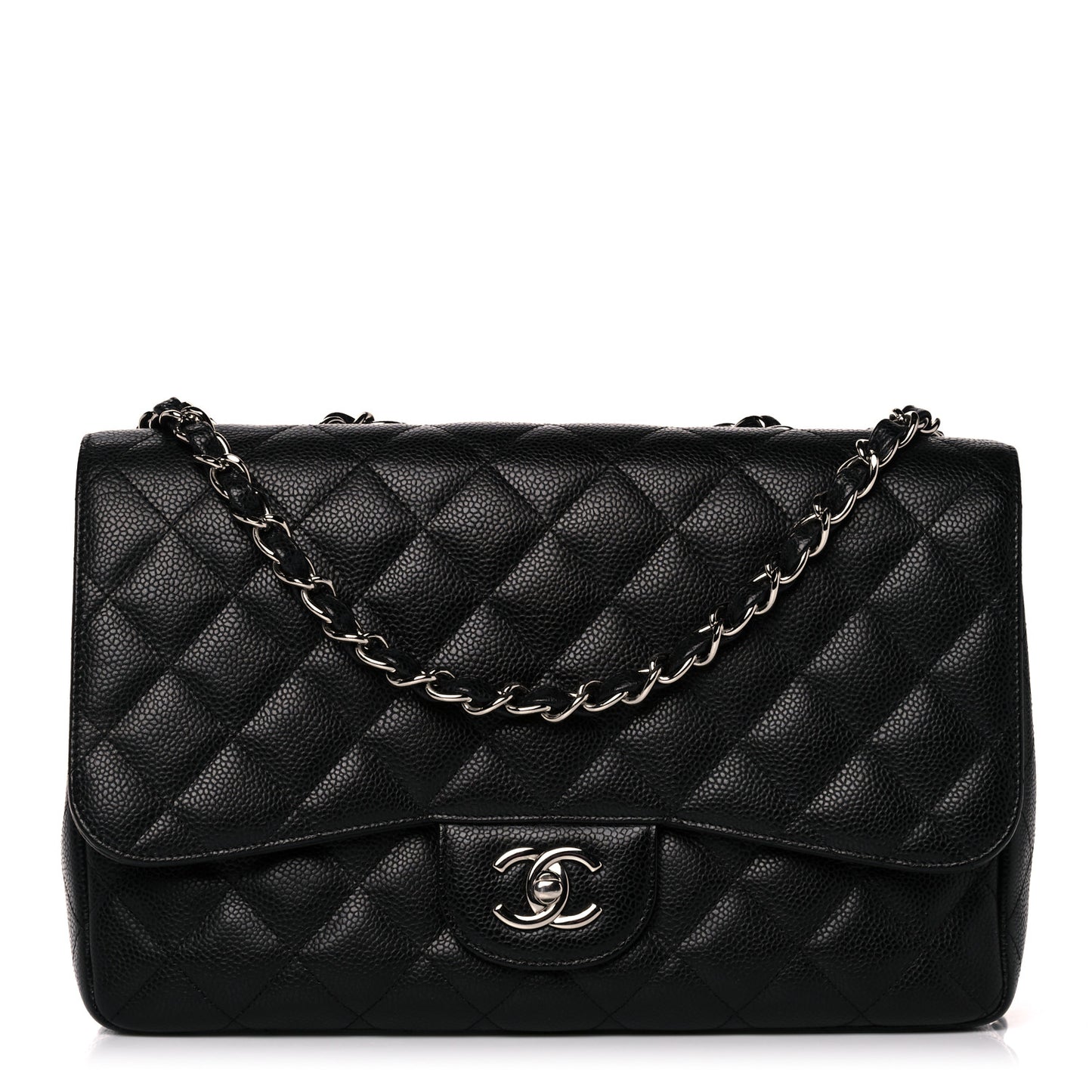 Caviar Quilted Jumbo Single Flap Black