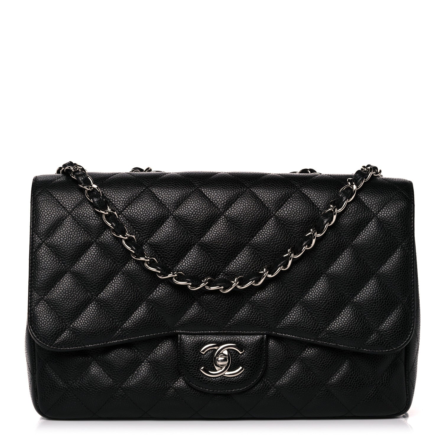 Chanel Caviar Quilted Jumbo Single Flap Black 1 of 10