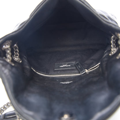 Saint Laurent Lambskin Quilted Small Loulou Puffer Monogram Chain Satchel Black 4 of 9