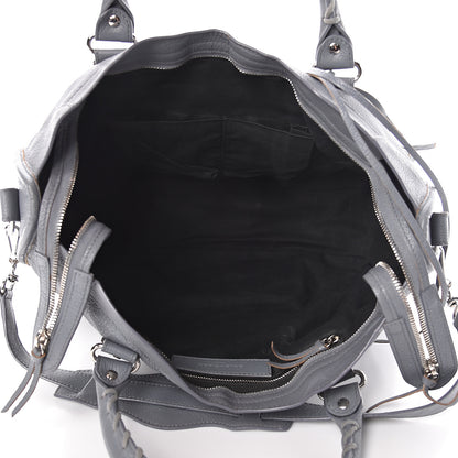 Balenciaga Chevre Silver Metallic Edge Hardware City Bleu Acier 6 of 27