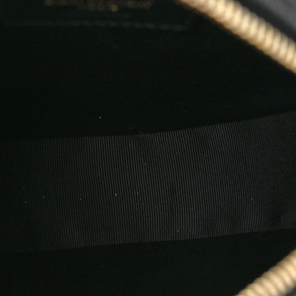 Saint Laurent Grain De Poudre Matelasse Chevron Quilted Round Vinyle Camera Bag Black 5 of 12