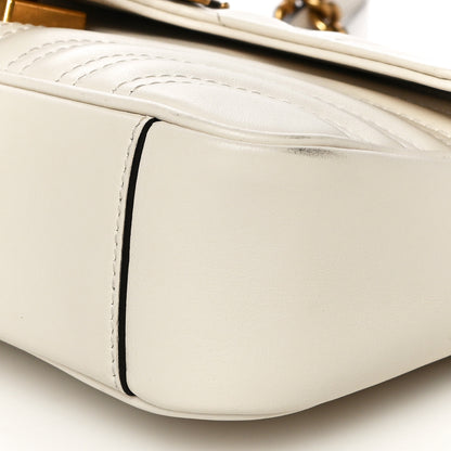 Gucci Calfskin Matelasse Mini GG Marmont Shoulder Bag White 11 of 21