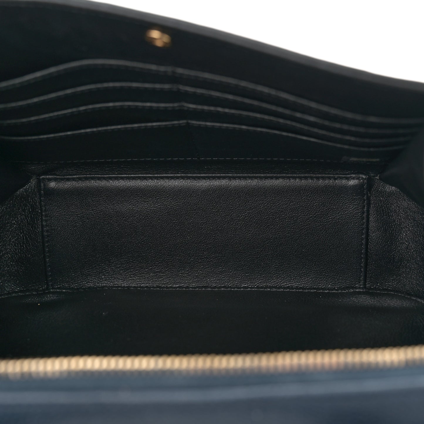 Caviar Quilted Large CC Filigree Vanity Case Navy Black