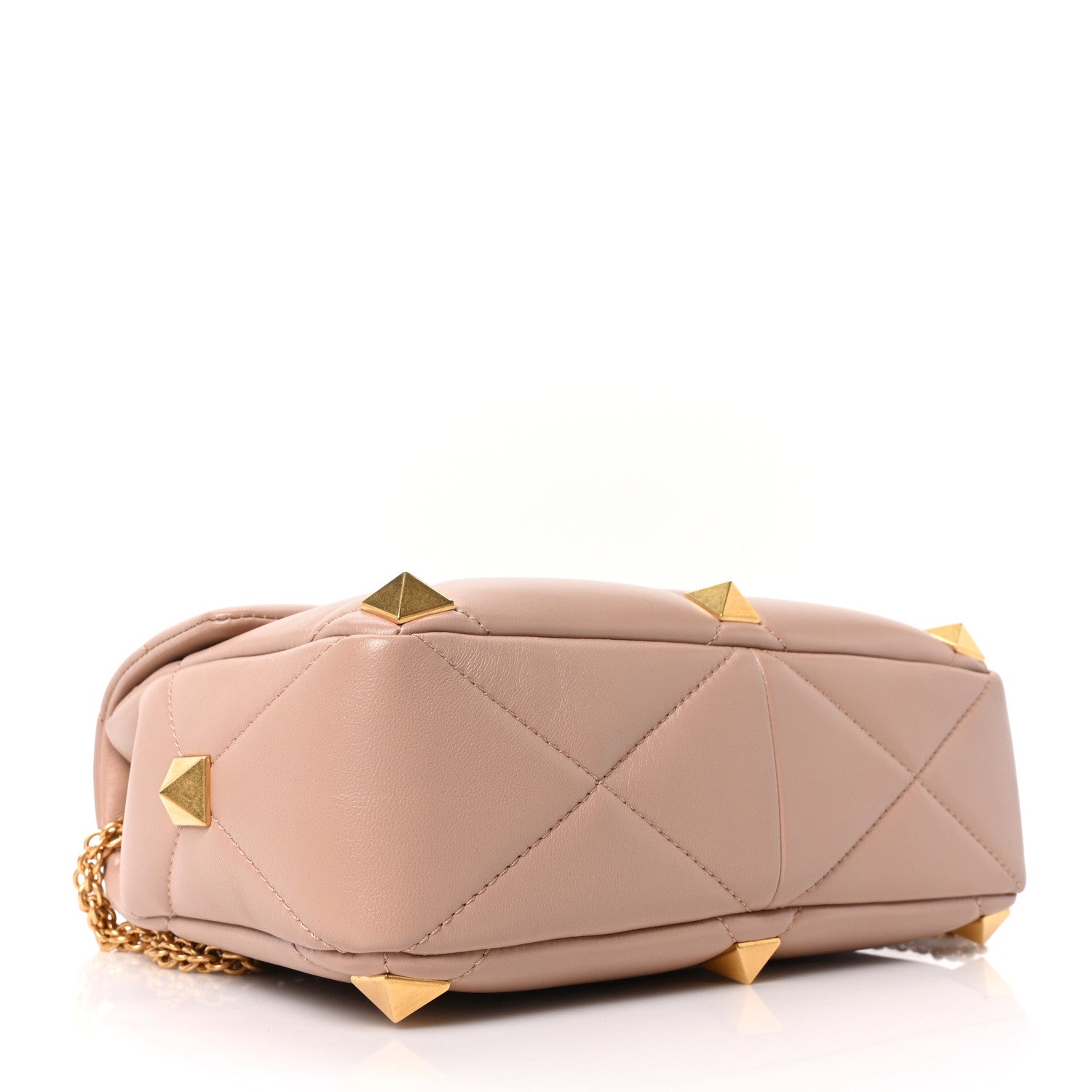 Valentino Garavani Nappa Large Roman Stud Shoulder Bag Rose Cannelle 4 of 9
