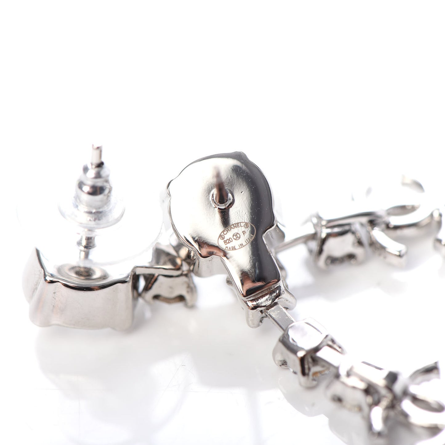 Crystal Starfall Drop CC Earrings Silver
