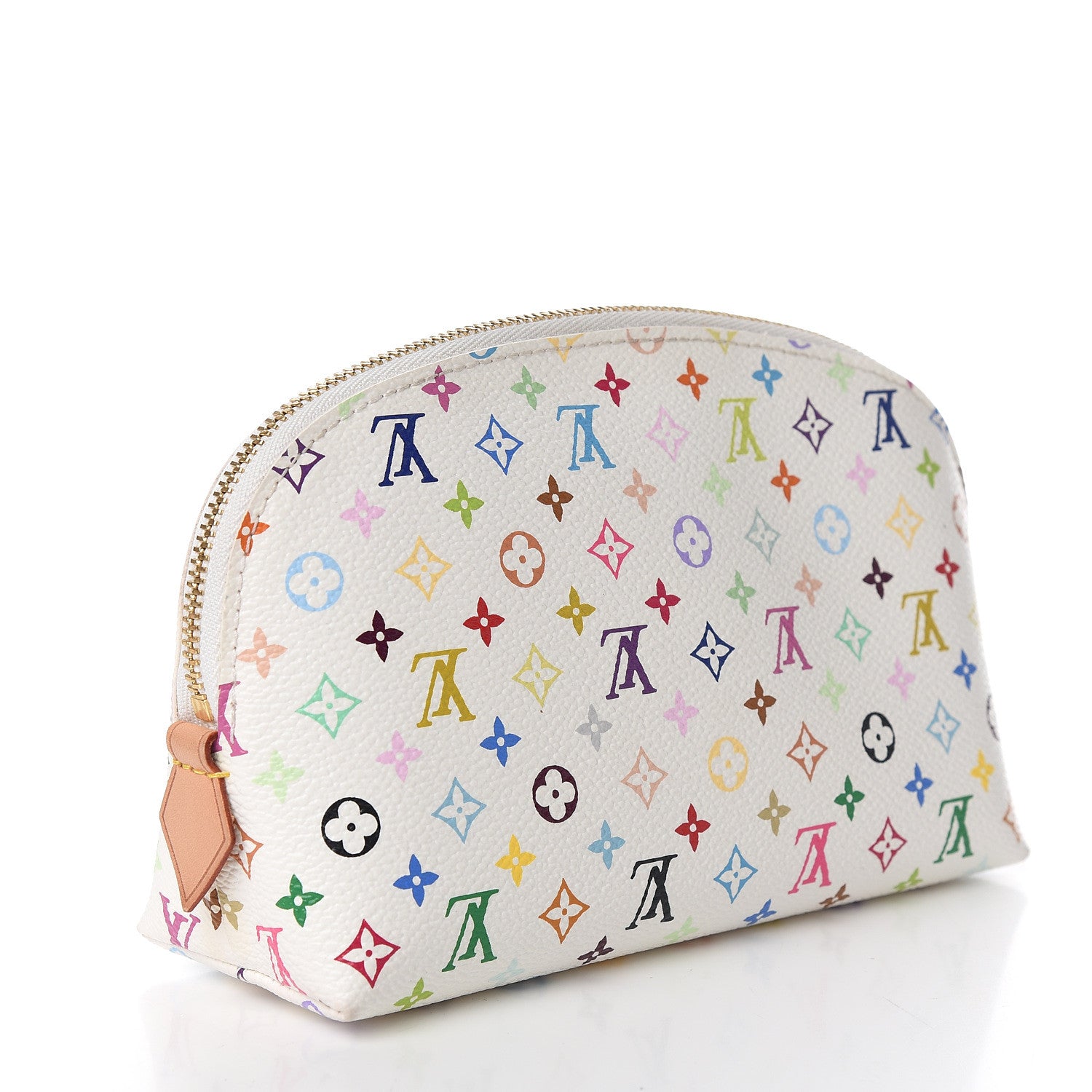 Louis Vuitton Monogram Multicolor Cosmetic Pouch White Litchi 2 of 9