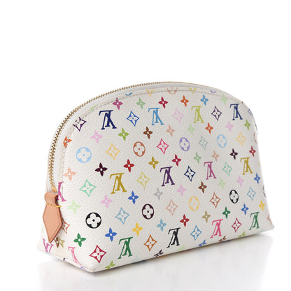 Louis Vuitton Monogram Multicolor Cosmetic Pouch White Litchi 2 of 9