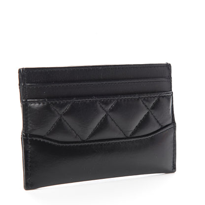 Chanel Aged Calfskin Quilted Gabrielle Card Holder Black 2 of 8