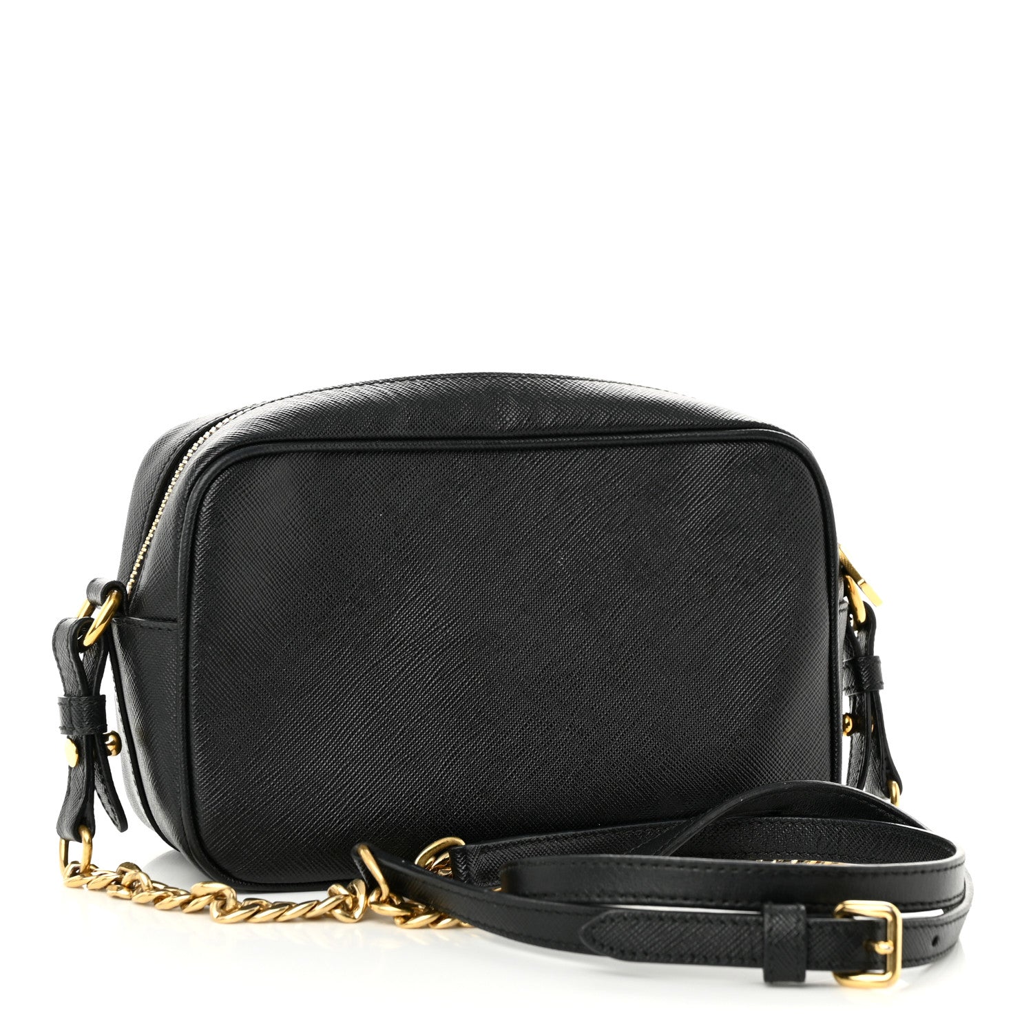 Prada Saffiano Mini Camera Crossbody Bag Black 3 of 9