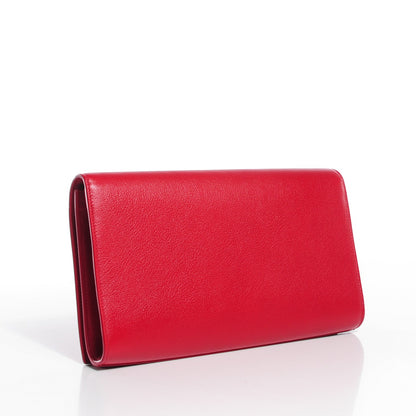 Saint Laurent Calfskin Monogram Large Belle De Jour Clutch Lipstick Red 3 of 7