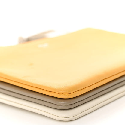 Celine Lambskin Small Trio Crossbody Bag Yellow Taupe White 11 of 12