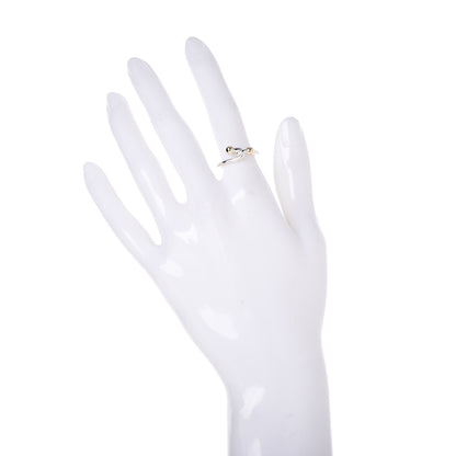 Tiffany Sterling Silver 18K Yellow Gold Twist Knot Ball Ring 50 5.5 2 of 5