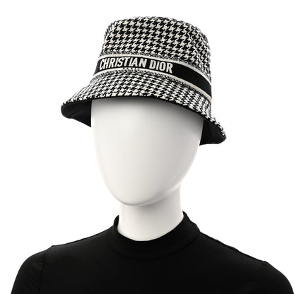 Christian Dior Pied De Poule Bucket Hat 57 Black White 2 of 8