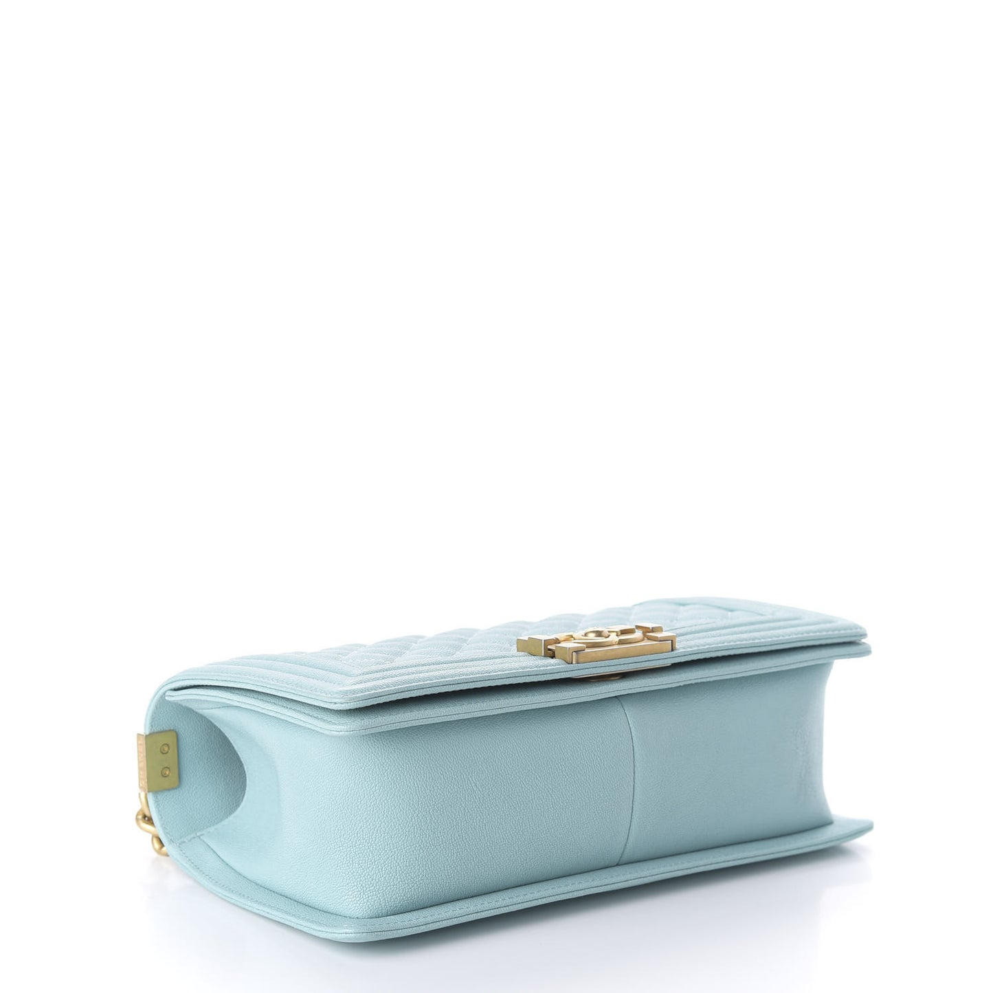 Caviar Quilted Medium Boy Flap Light Blue