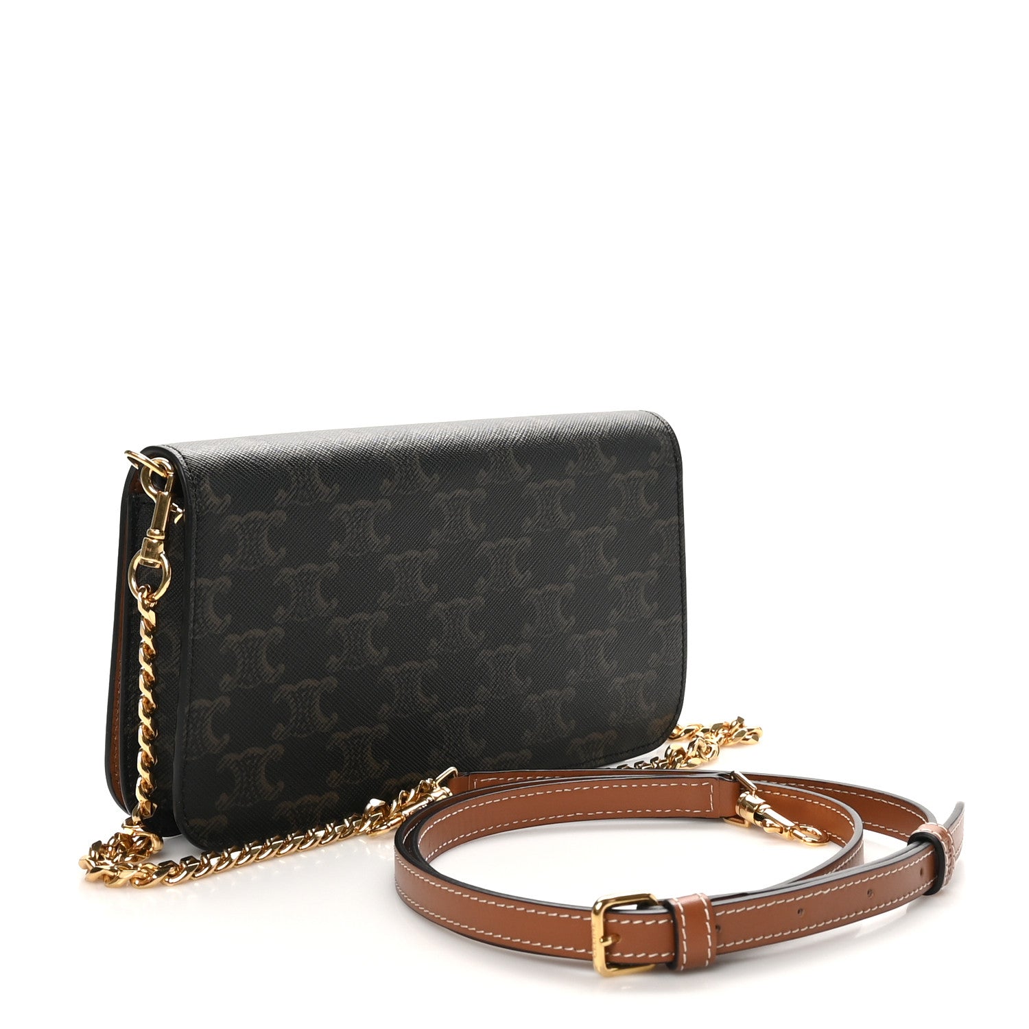 Celine Triomphe Canvas Multipochette Tan 2 of 9