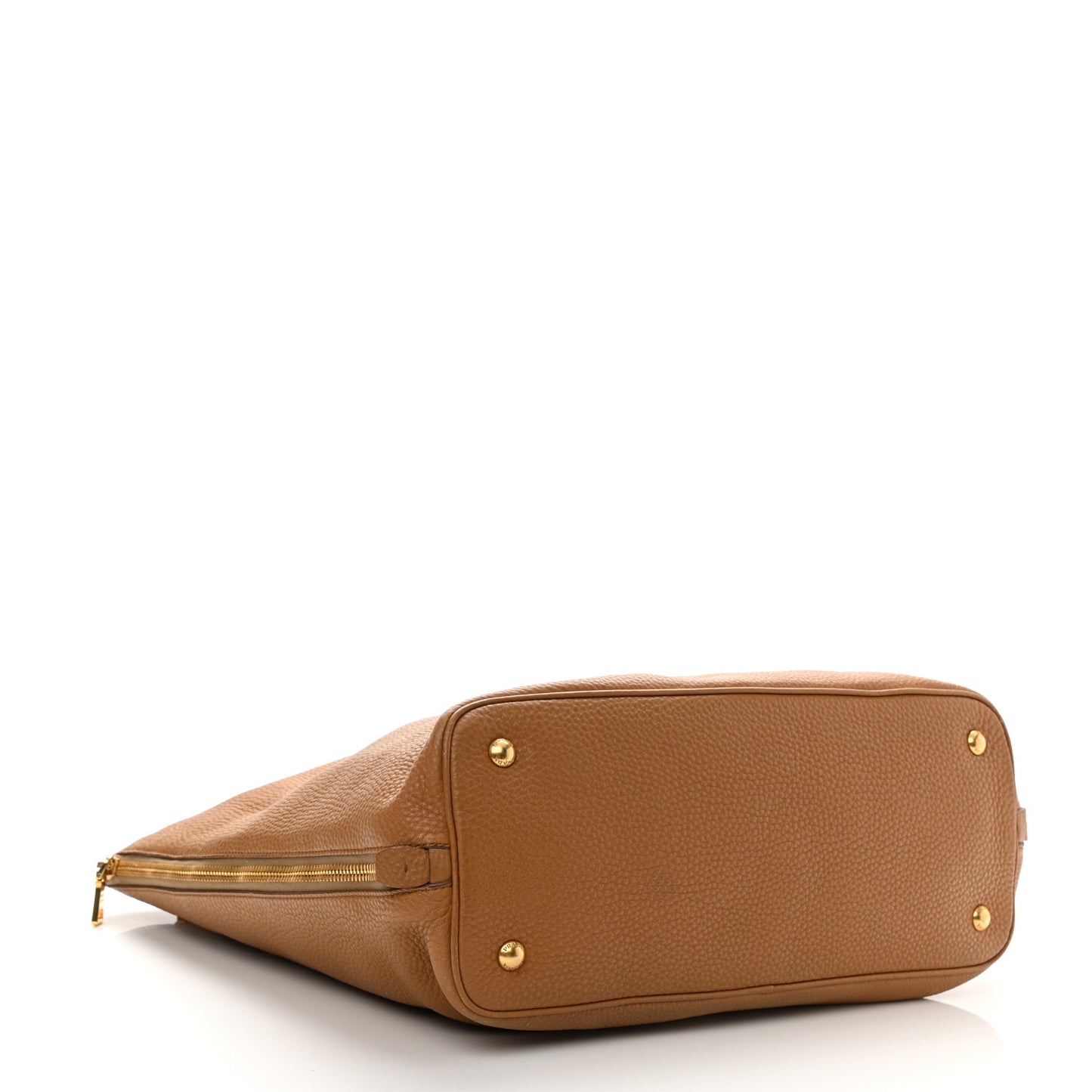 Vitello Daino Side Zip Tote Cannella