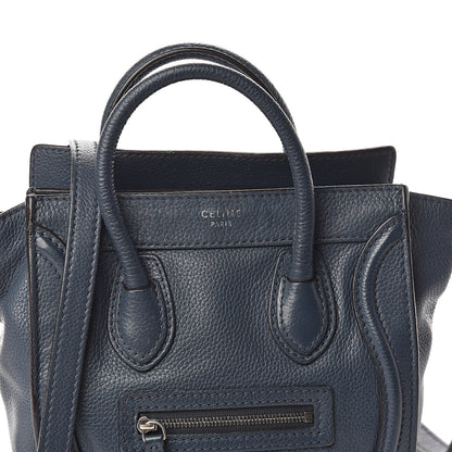 Celine Drummed Calfskin Nano Luggage Orage 6 of 8