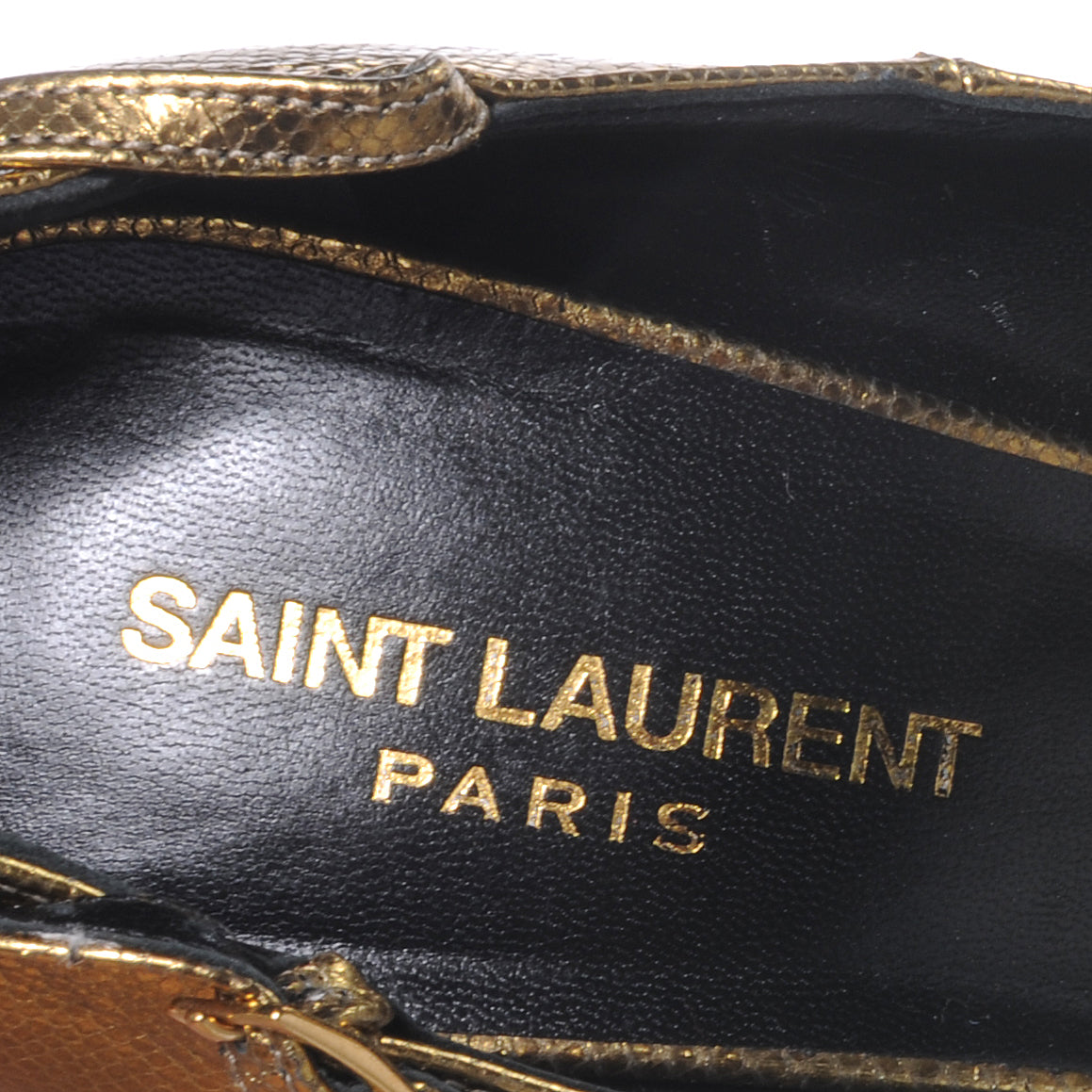 Saint Laurent Metallic Janis Mary Jane Pumps Heels 39 Gold Vermeil 8 of 8