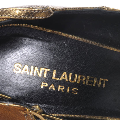 Saint Laurent Metallic Janis Mary Jane Pumps Heels 39 Gold Vermeil 8 of 8