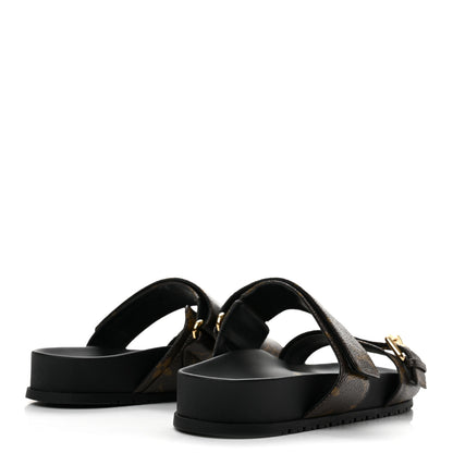 Louis Vuitton Monogram Bom Dia Mule Sandals 35.5 Black 5 of 11