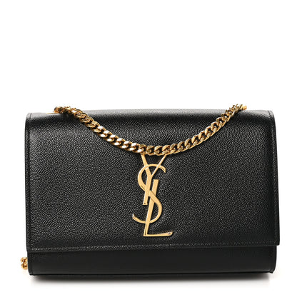 Saint Laurent Grain De Poudre Small Monogram Kate Satchel Black 1 of 10