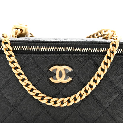 Chanel Caviar Quilted Sweetheart Vanity Case Black 8 of 11